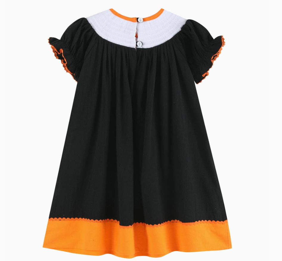 BOO Smocked Halloween Dress Toddler Girl