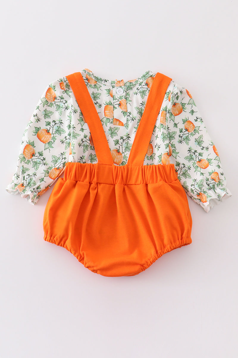 Pumpkin Floral Girl Bubble Set