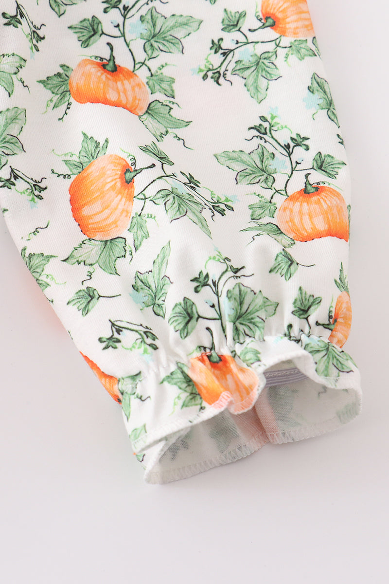 Pumpkin Floral Girl Bubble Set