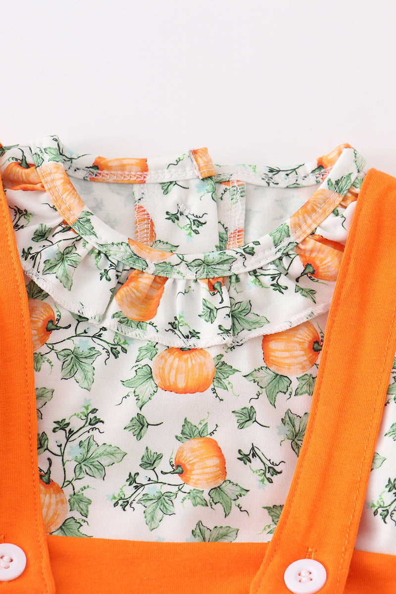 Pumpkin Floral Girl Bubble Set