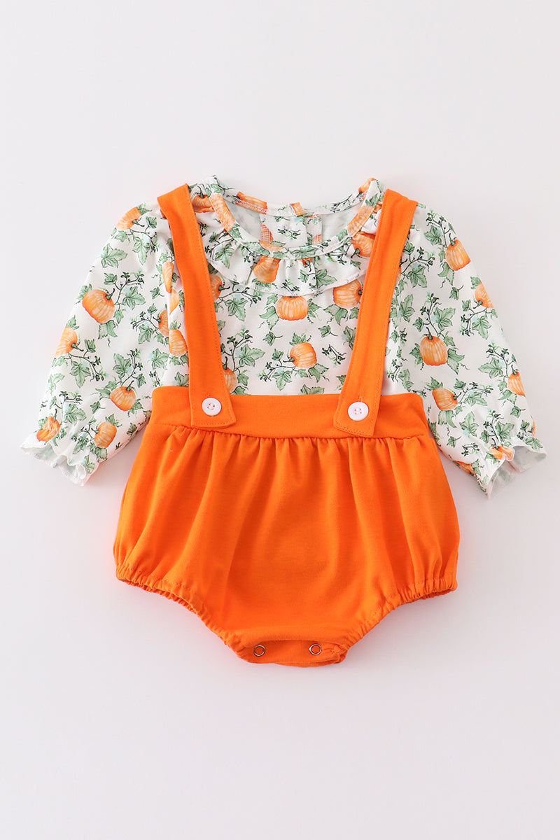 Pumpkin Floral Girl Bubble Set