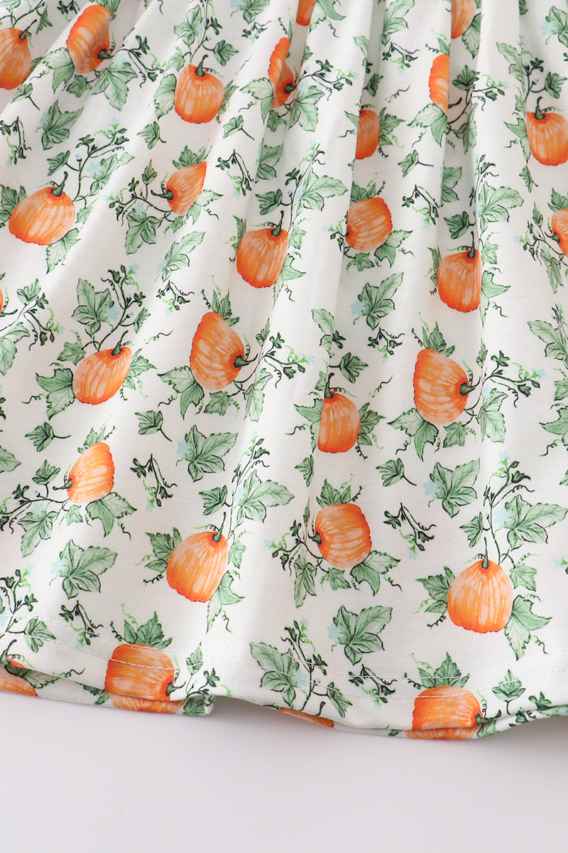 Floral Pumpkin Ruffle Dress