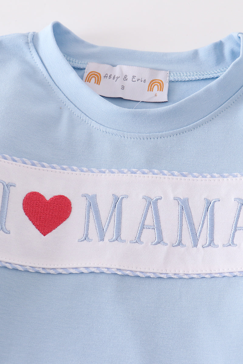 I love Mama Boys Embroidered 2pc Set