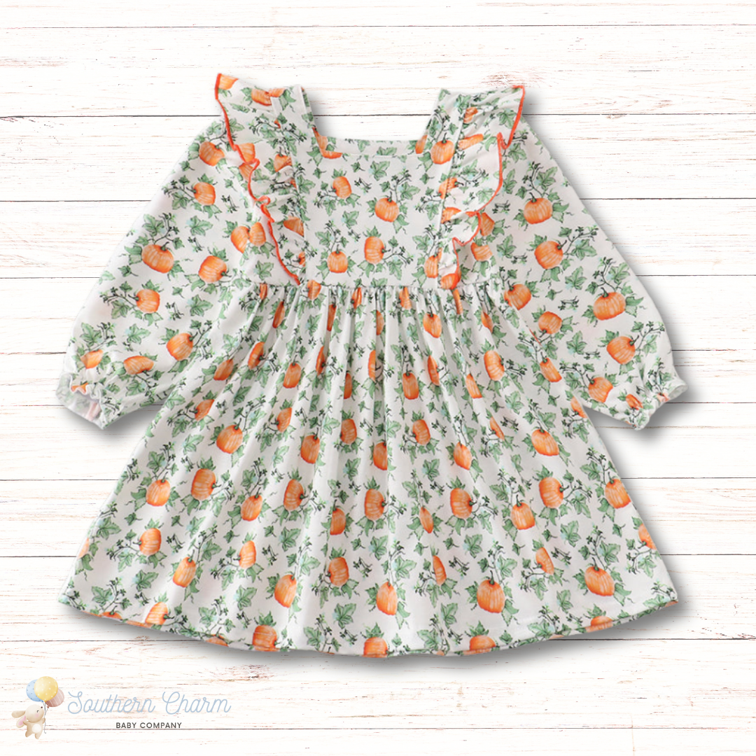 Floral Pumpkin Ruffle Dress