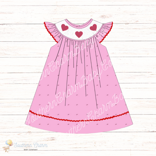 Pre Order Valentines Day Smocked Dress