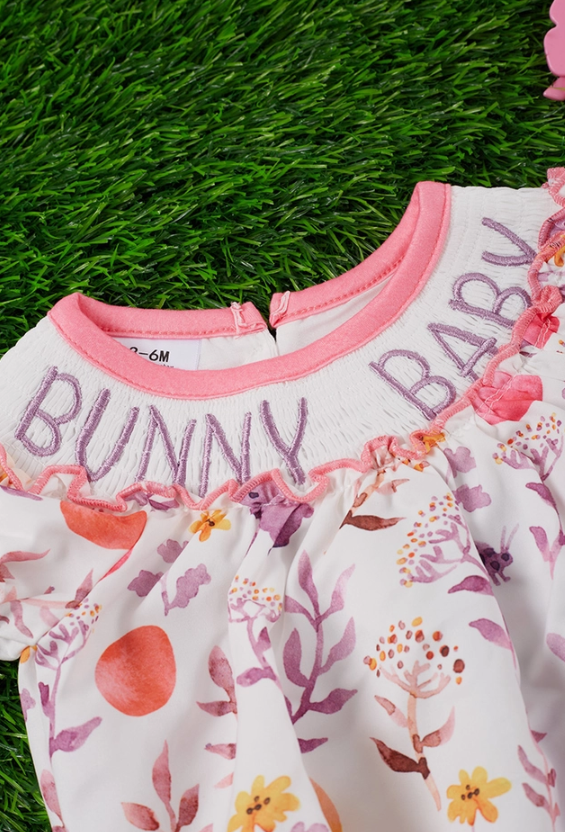 Easter Bunny Baby Smocked Bubble