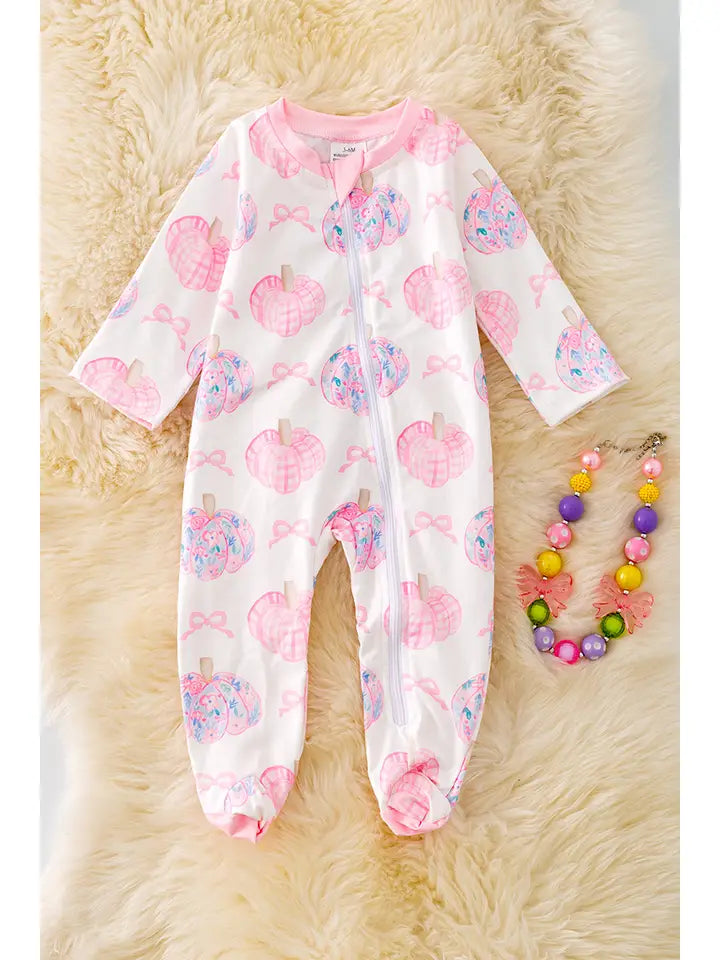 Coquette Bow and Pumpkin Footed Onesies