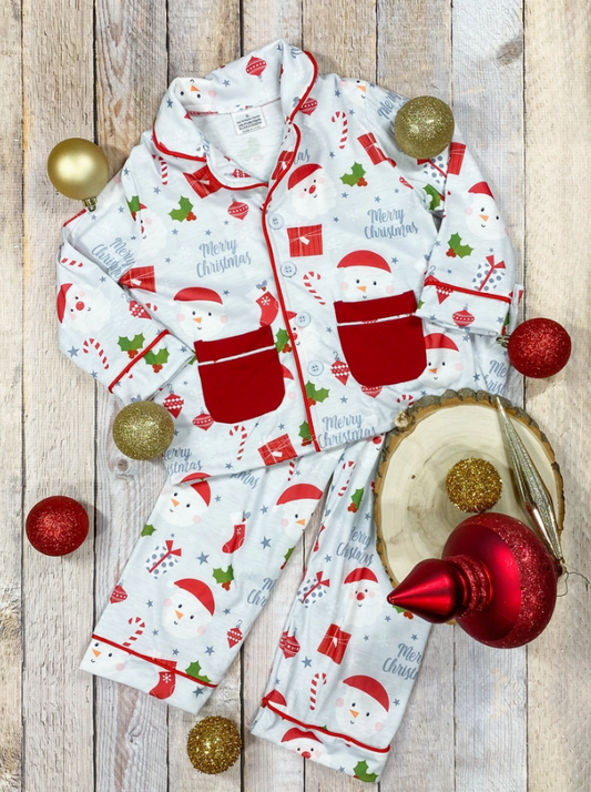 Jolly Snowman Boys 2pc Pajama Set for Christmas