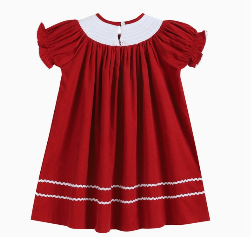 Christmas Nativity Smocked Dress Corduroy